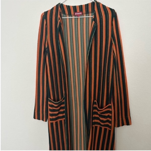 Staud Mia Striped Terry Cloth Robe - Picture 3 of 8